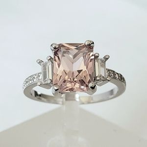 Sterling 2ct Morganite Ring